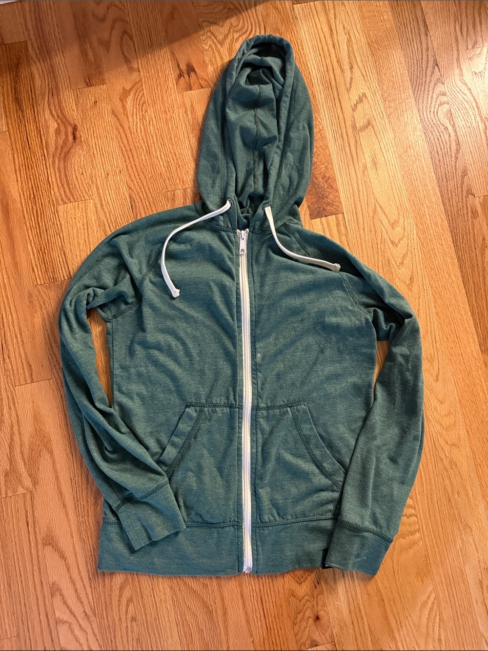 American Giant Forest Green Full-Zip Hoodie. Light weight